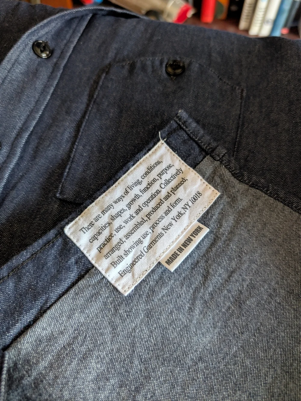 Engineered Garments Dark Denim Work Shirt - Medium - Picture 5 of 9